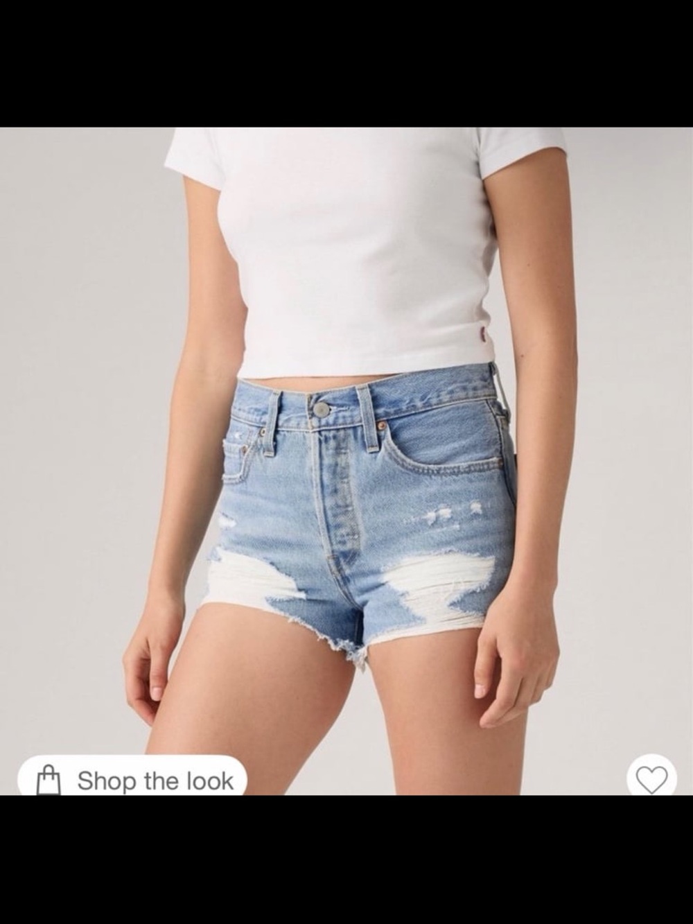 Levi's Light Blue Distressed High-Rise Jean Shorts